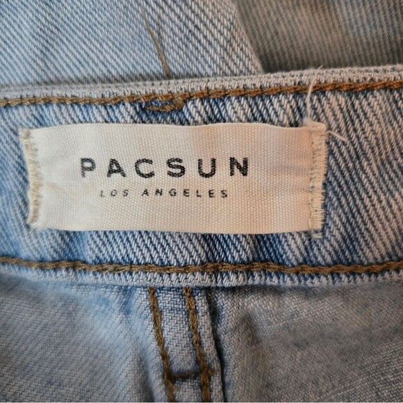 PacSun Mom Jeans Distressed Light Eco Blue Denim Ankle Jeans Size 27 Retro Y2K - Picture 7 of 13